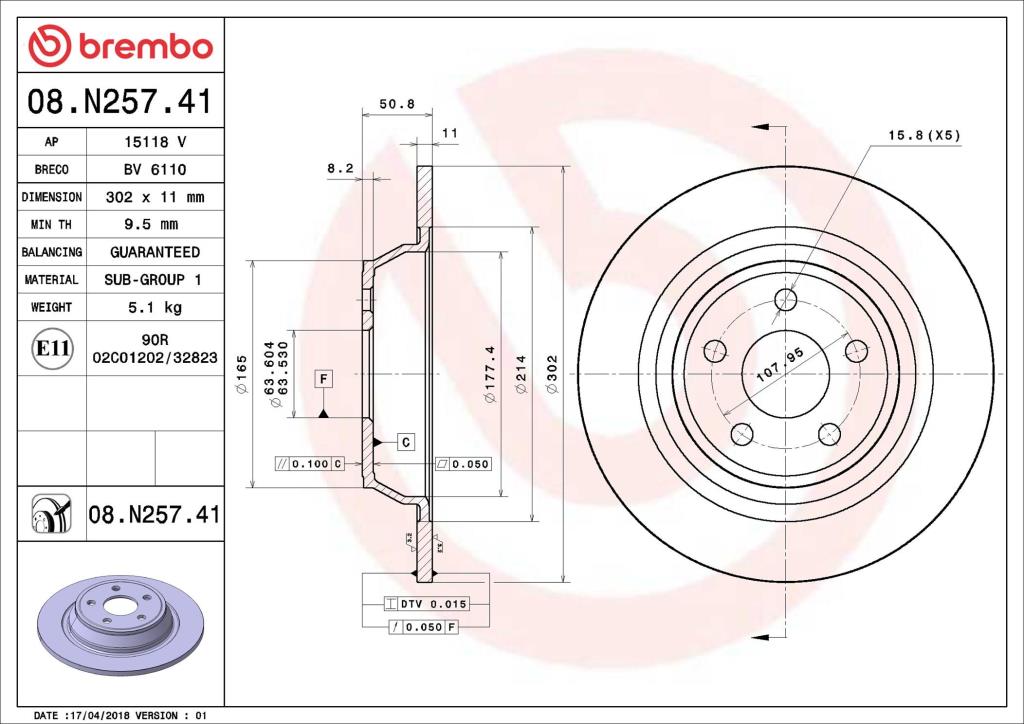 Disques de frein BREMBO 08.N257.41