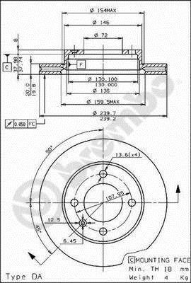 Disques de frein BREMBO 09.2942.10