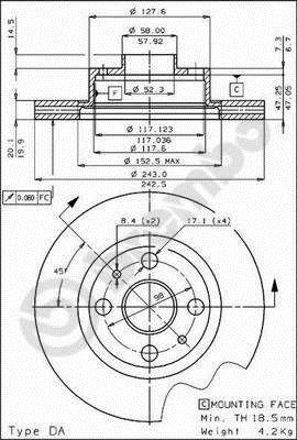 Disques de frein BREMBO 09.4289.10
