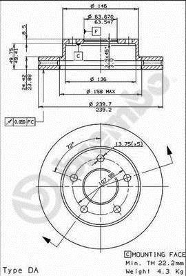 Disques de frein BREMBO 09.4914.40