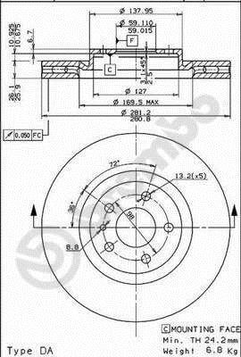 Discos de freno BREMBO ref. 09.5180.10