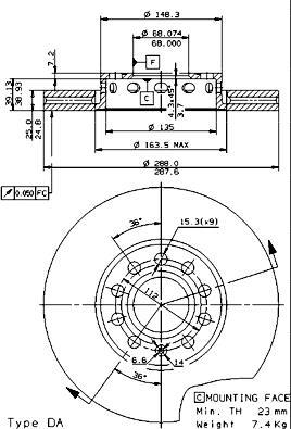 Disques de frein BREMBO ref. 09.5745.21