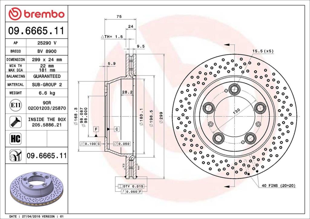 Discos de freno BREMBO ref. 09.6665.11