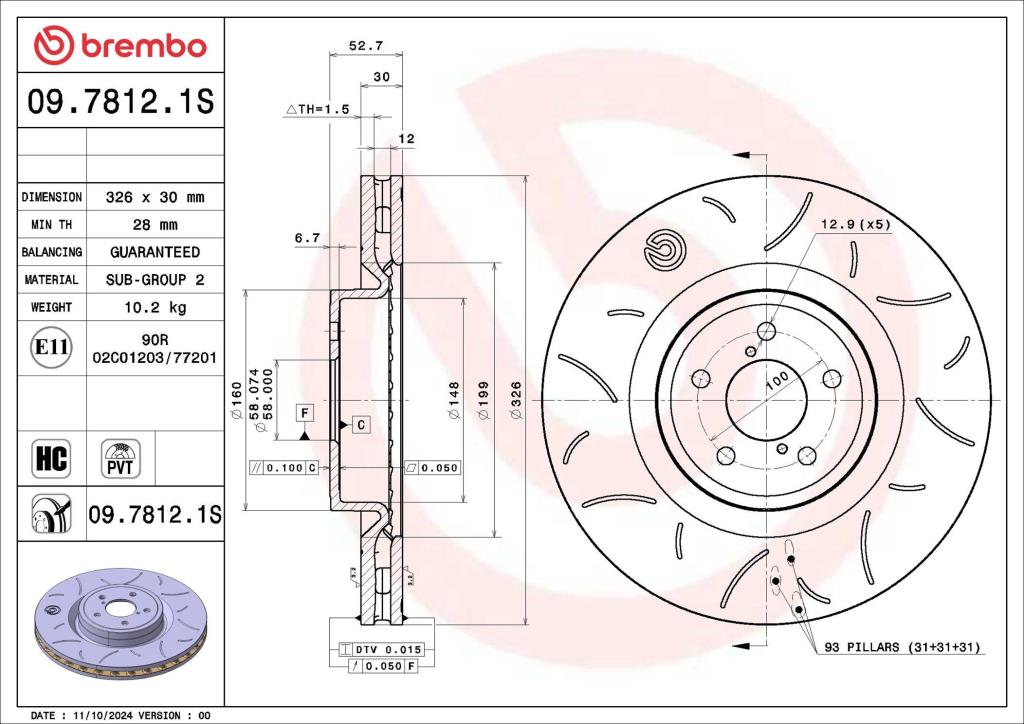 Discos de travão BREMBO 09.7812.1S