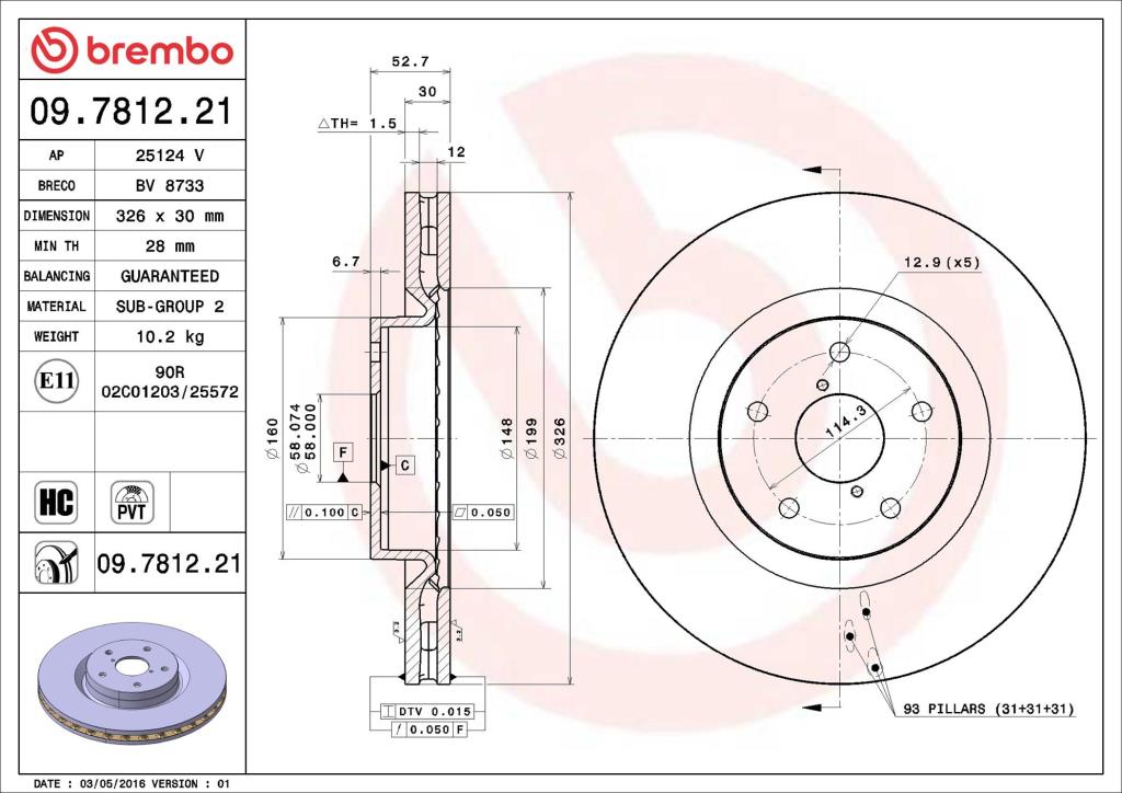 Discos de freno BREMBO ref. 09.7812.21