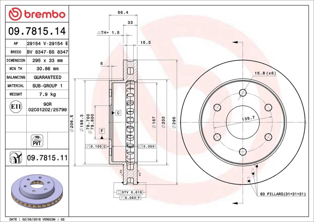 Discos de travão BREMBO 09.7815.14