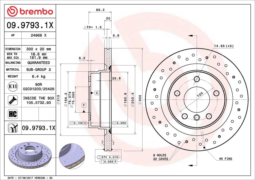 Discos de freno BREMBO ref. 09.9793.1X