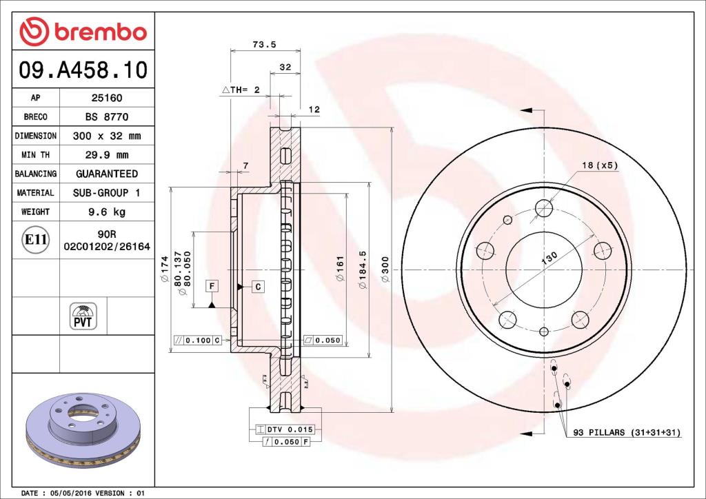 Discos de freno BREMBO ref. 09.A458.10
