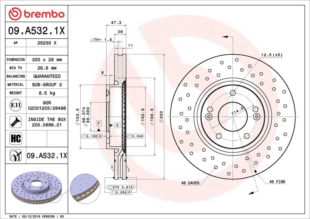 Discos de freno BREMBO ref. 09.A532.1X