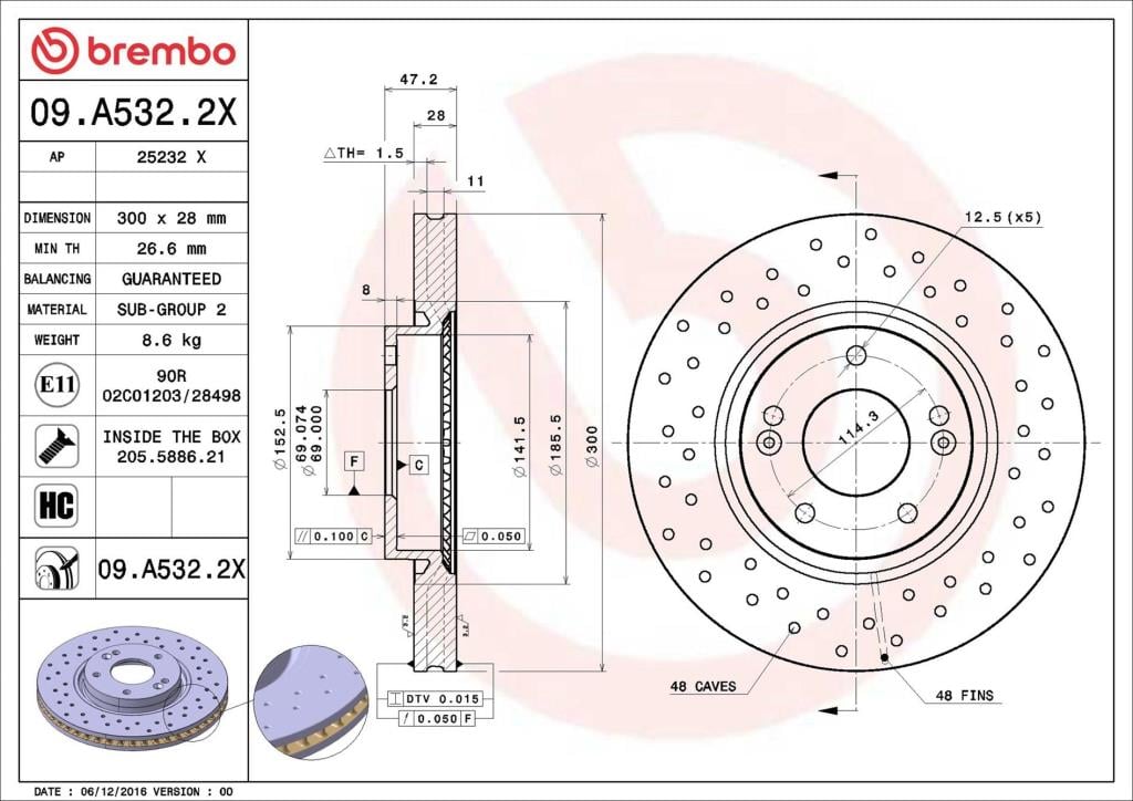 Discos de freno BREMBO ref. 09.A532.2X