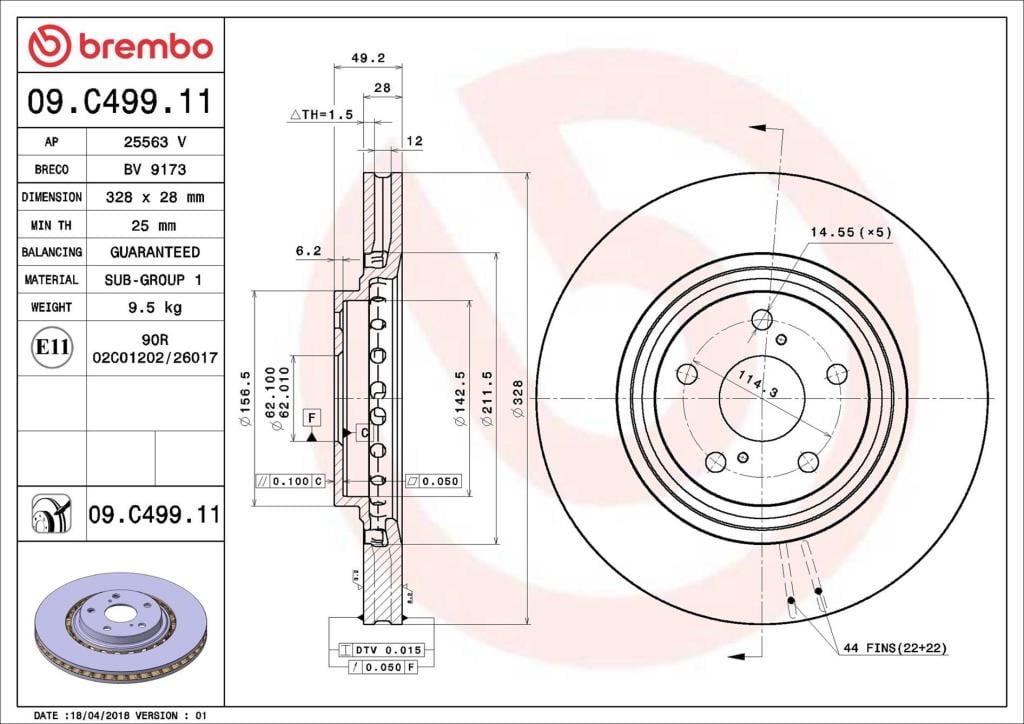 Discos de freno BREMBO ref. 09.C499.11