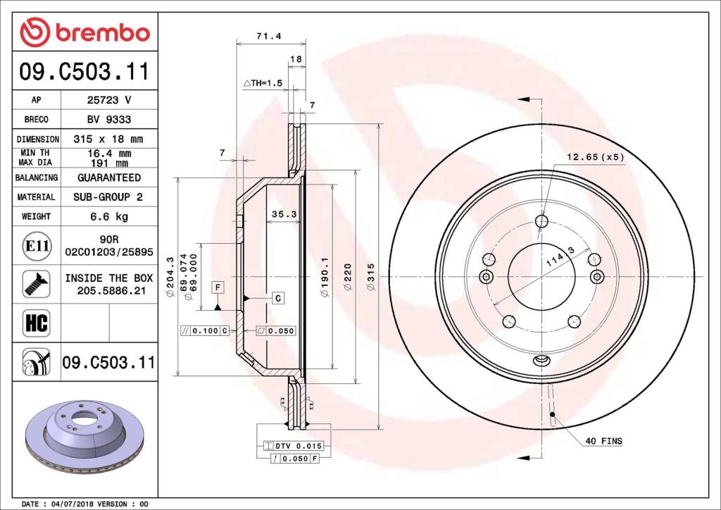Discos de freno BREMBO 09.C503.11