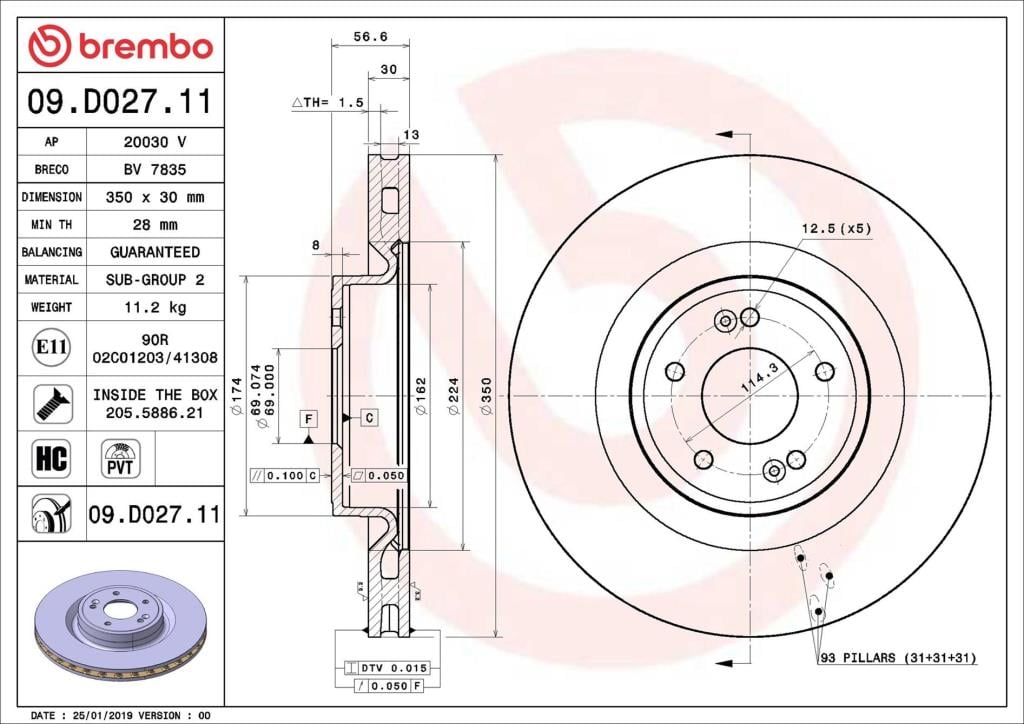 Discos de freno BREMBO ref. 09.D027.11