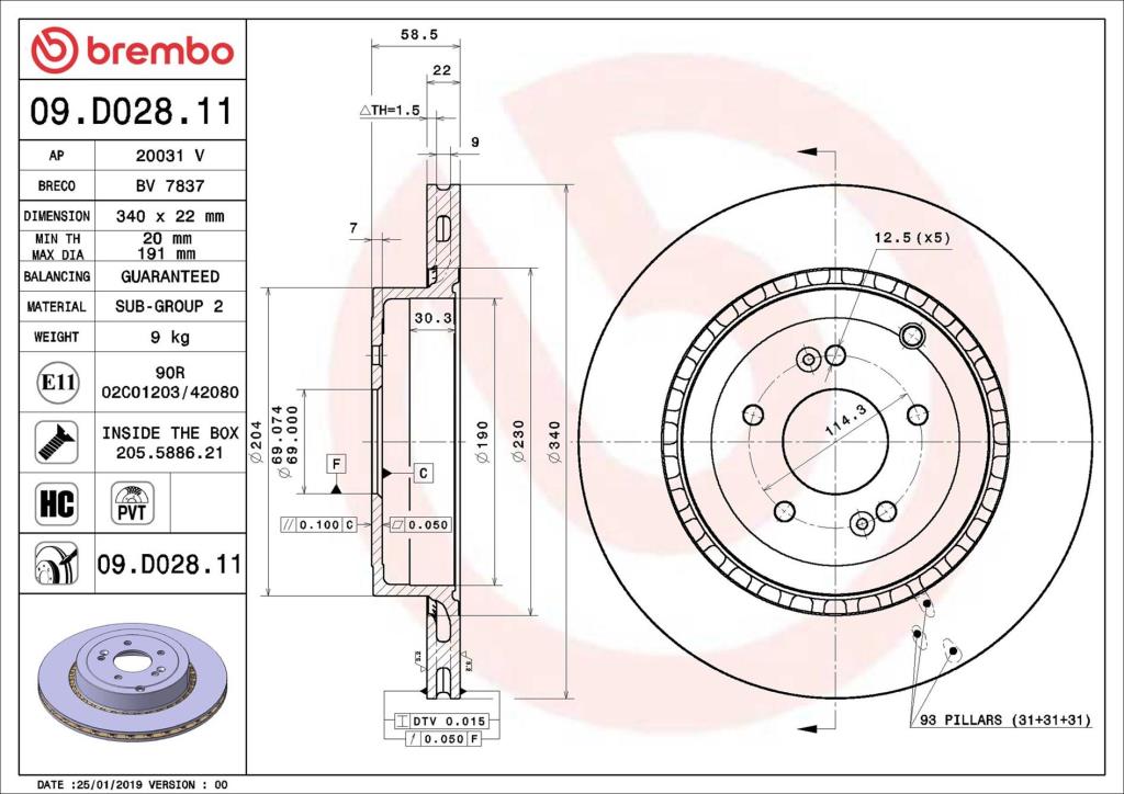 Discos de freno BREMBO ref. 09.D028.11