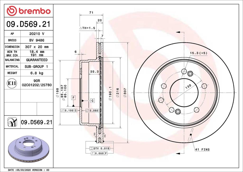 Discos de freno BREMBO ref. 09.D569.21