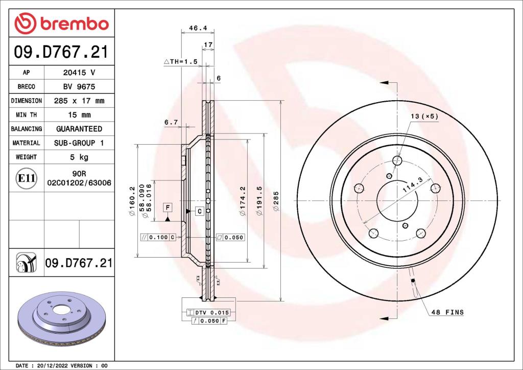 Discos de freno BREMBO ref. 09.D767.21
