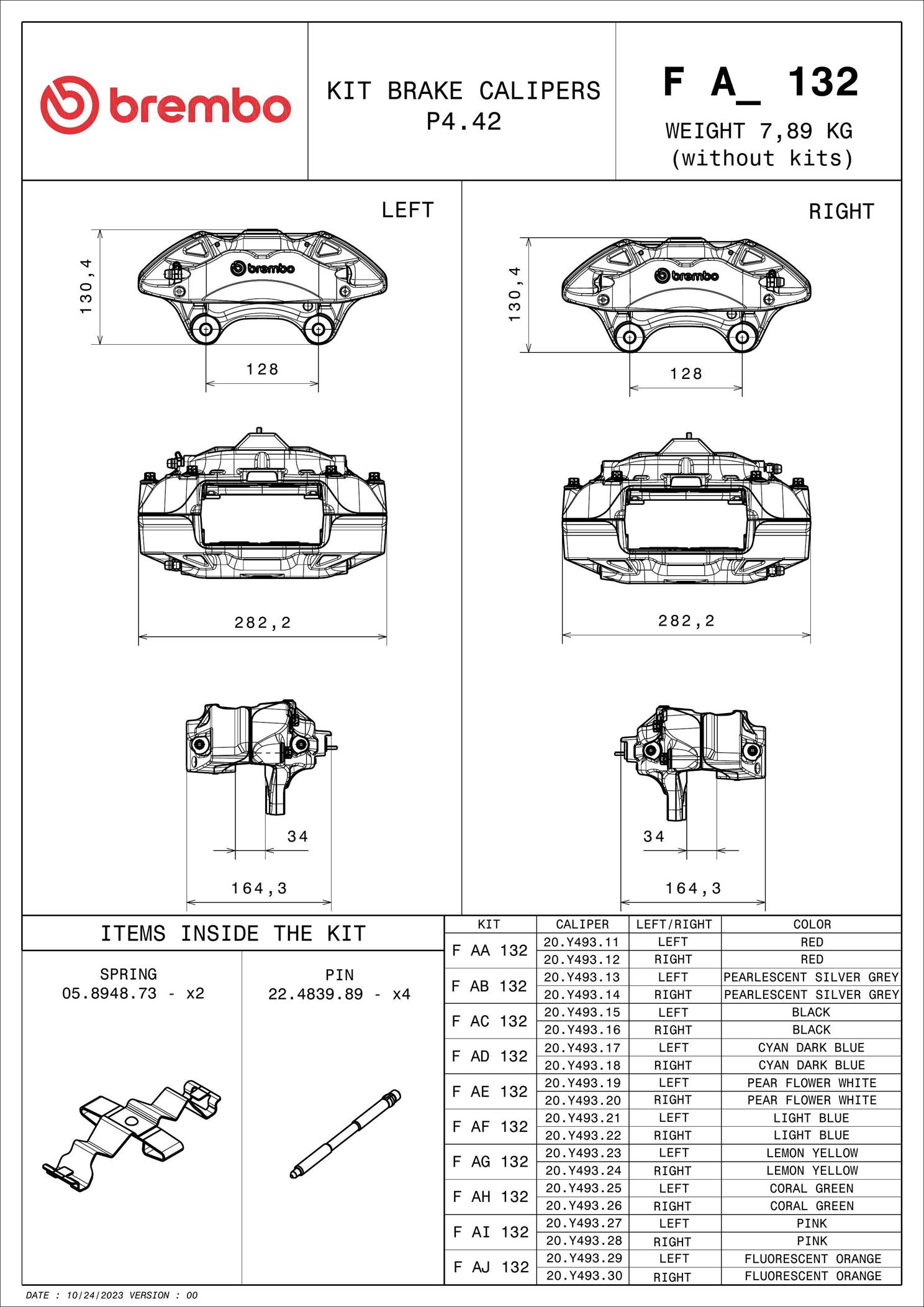 Pinça de travão BREMBO ref. F AG 132