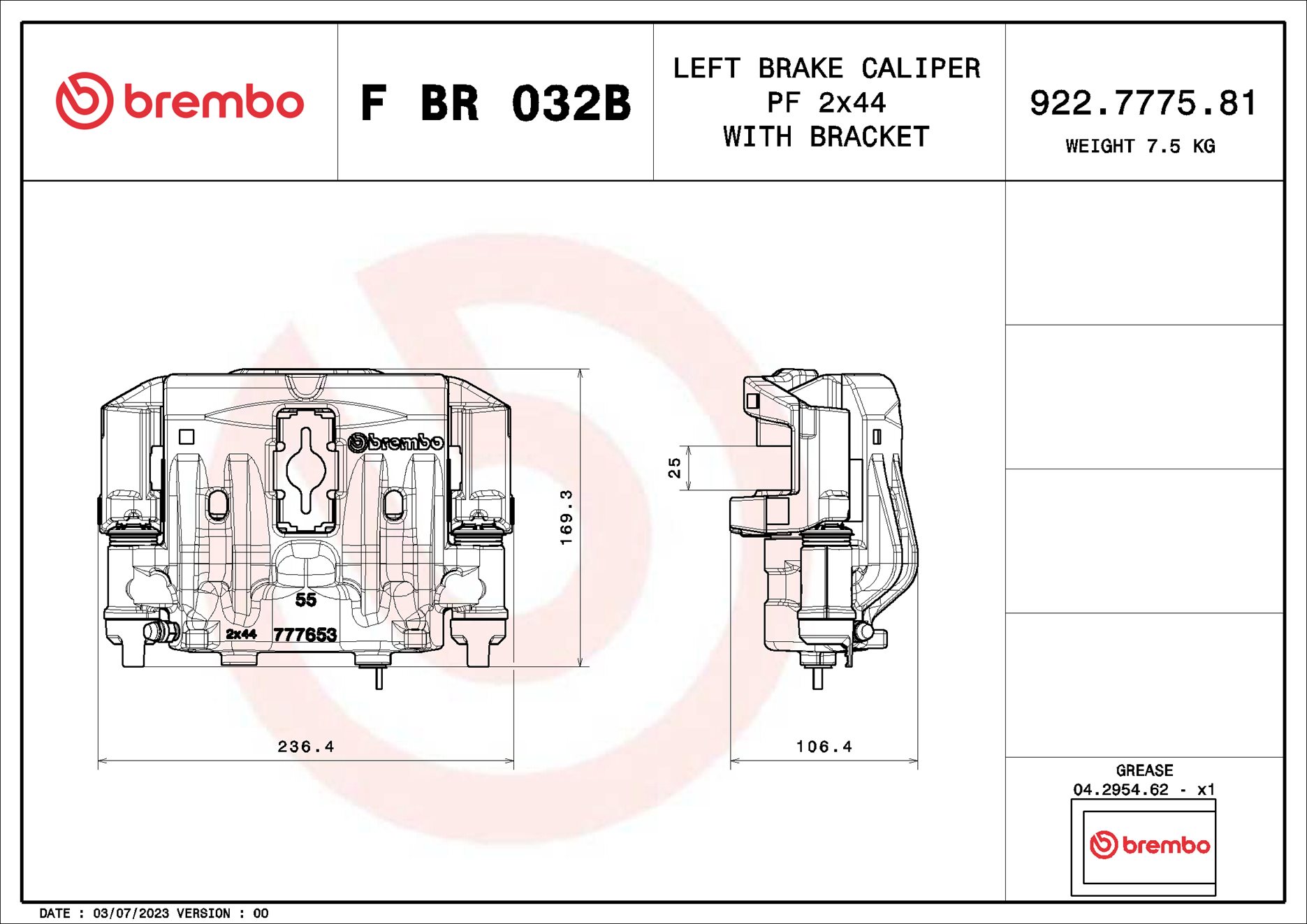 Pinza de freno BREMBO ref. F BR 032B