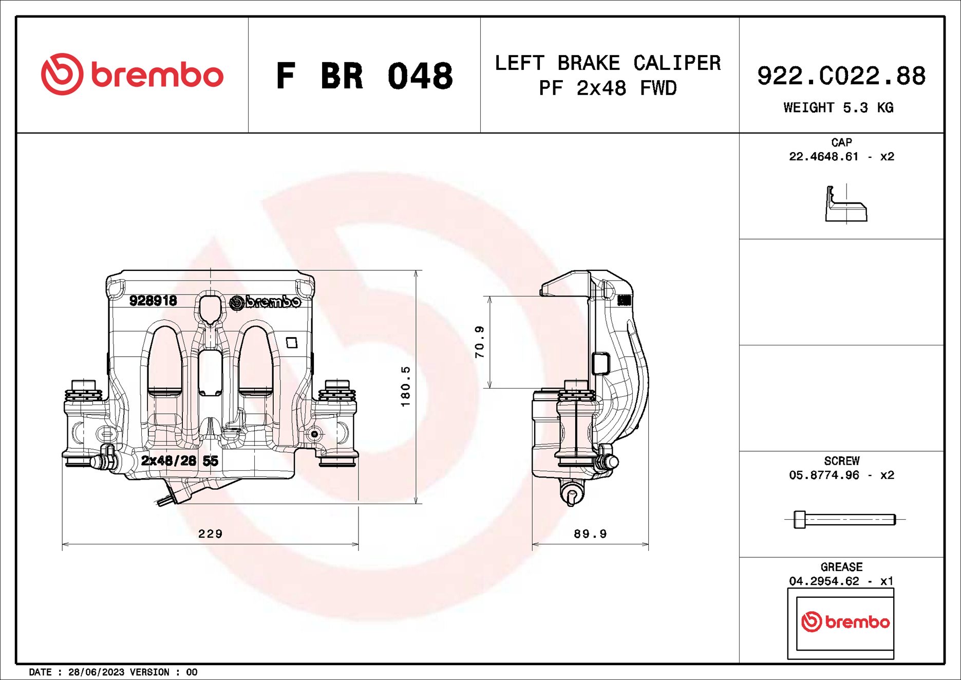 Pinza de freno BREMBO ref. F BR 048