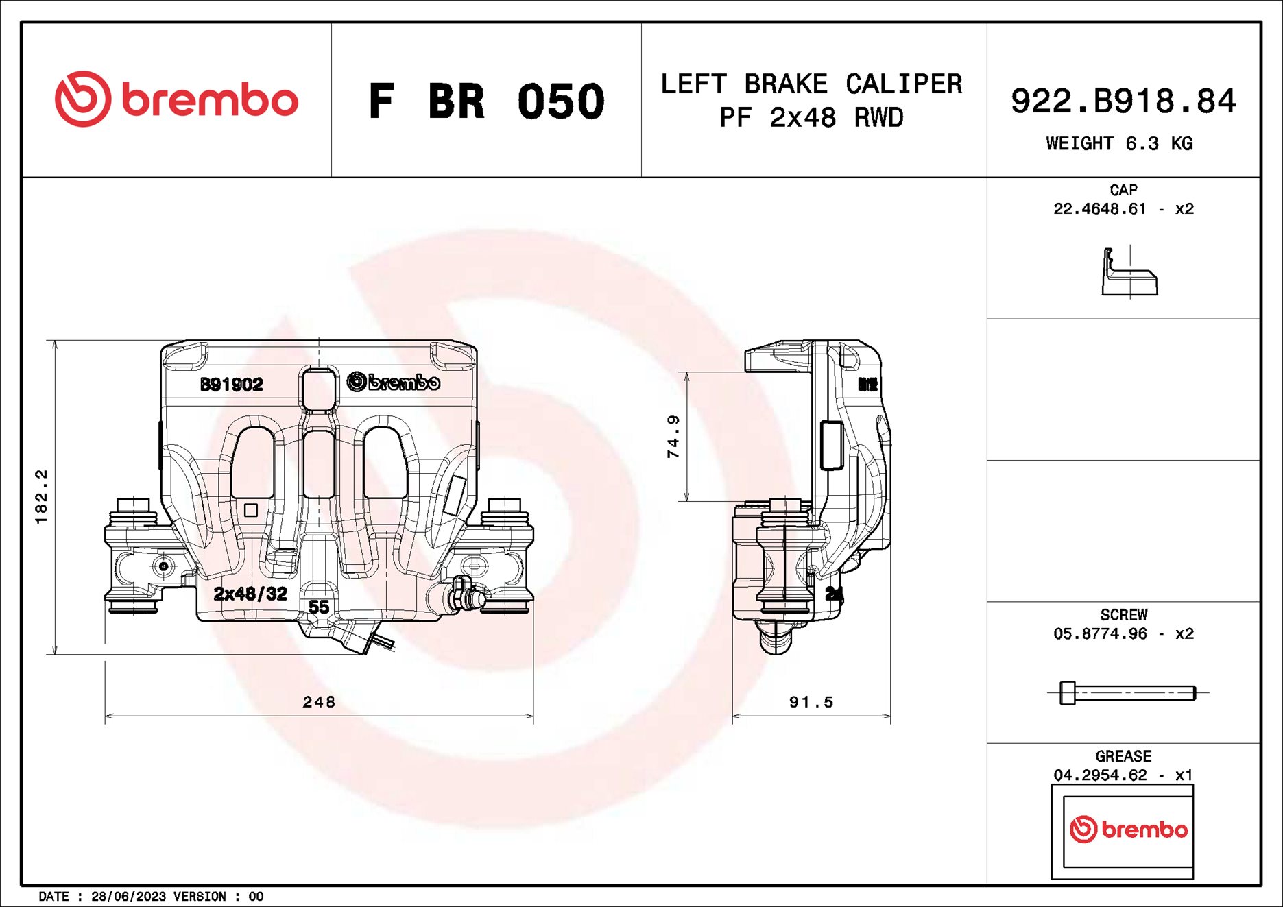 Pinça de travão BREMBO ref. F BR 050