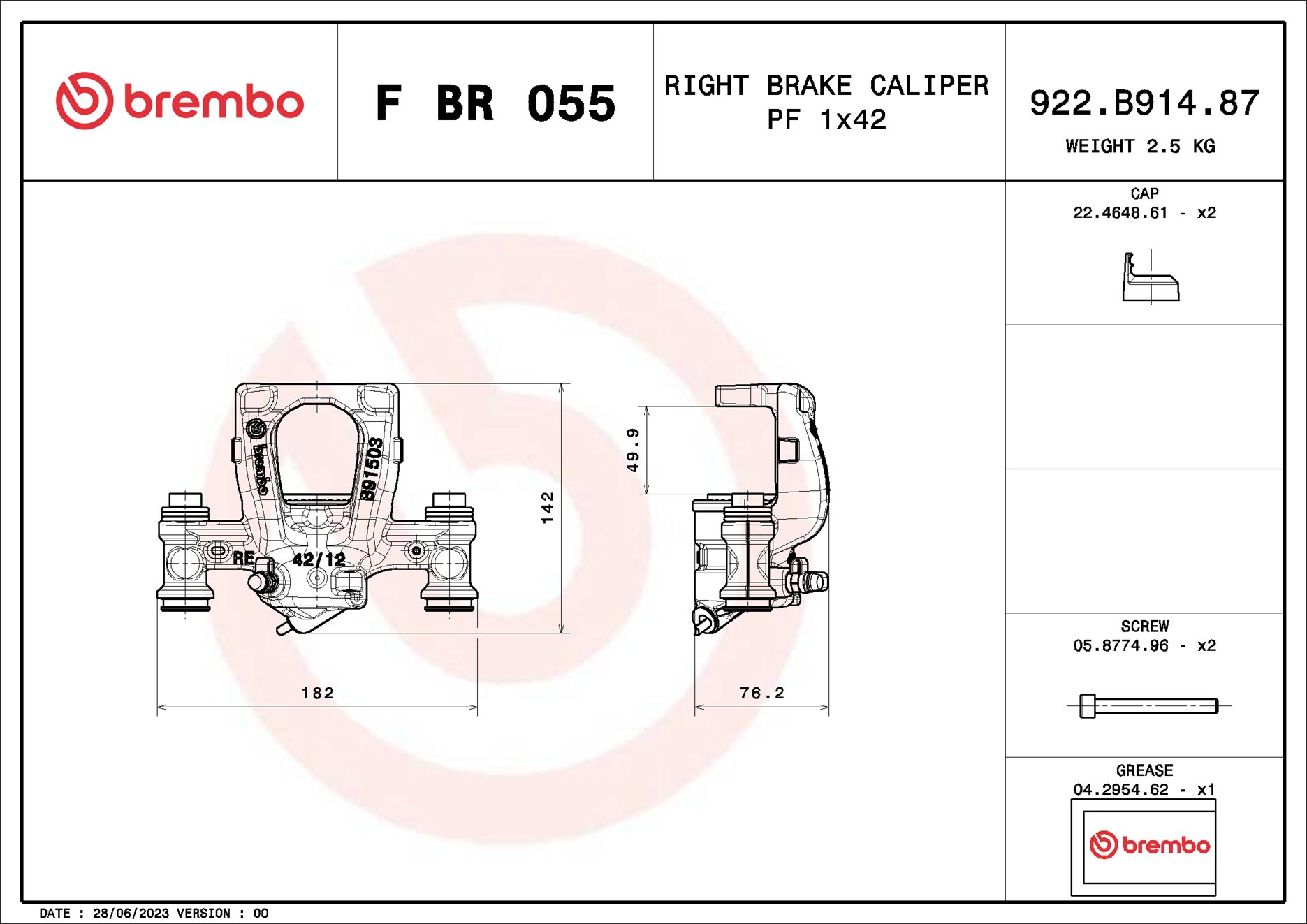 Pinça de travão BREMBO ref. F BR 055