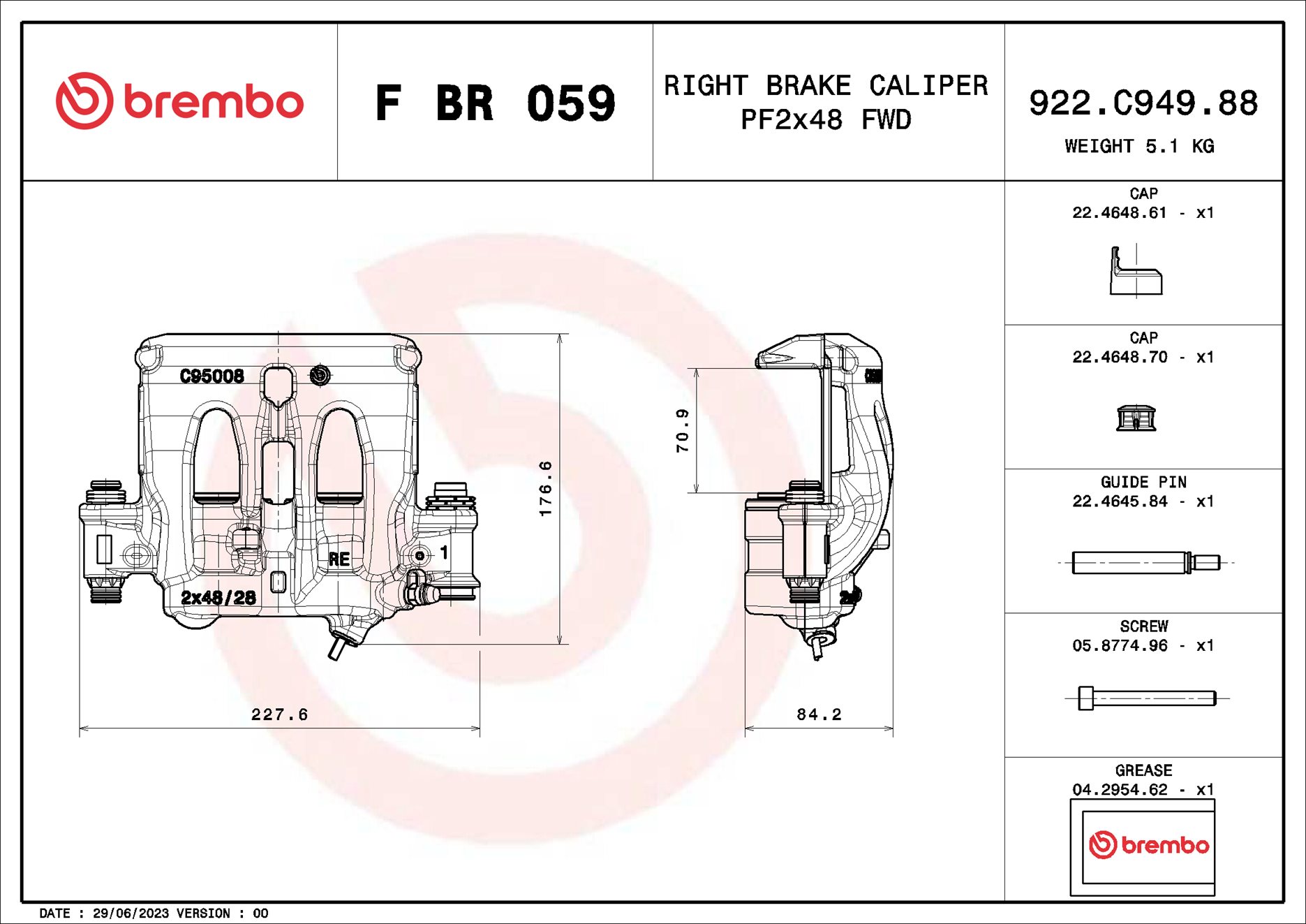 Étrier de frein BREMBO F BR 059