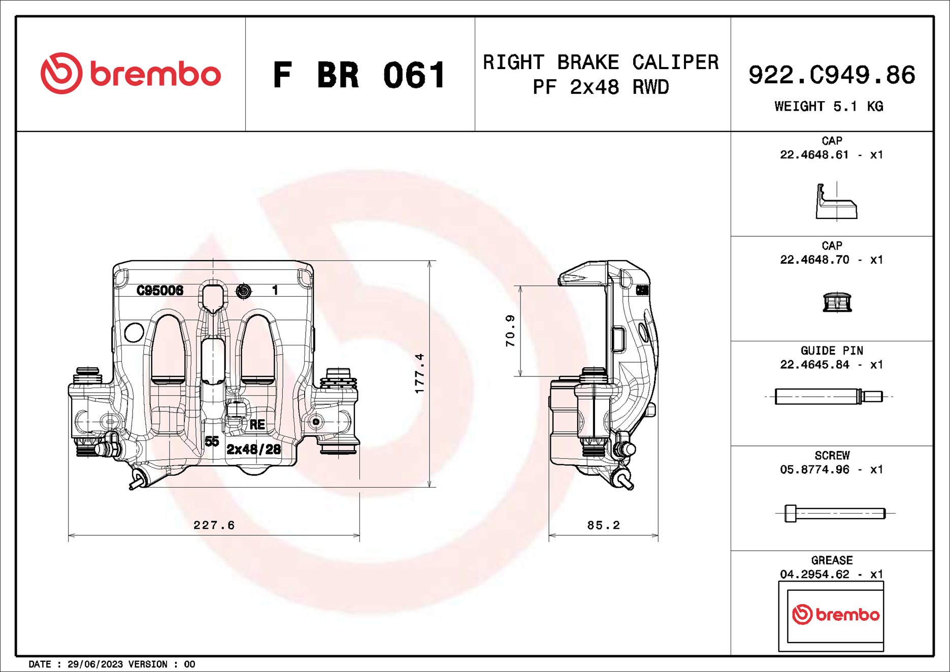 Étrier de frein BREMBO F BR 061