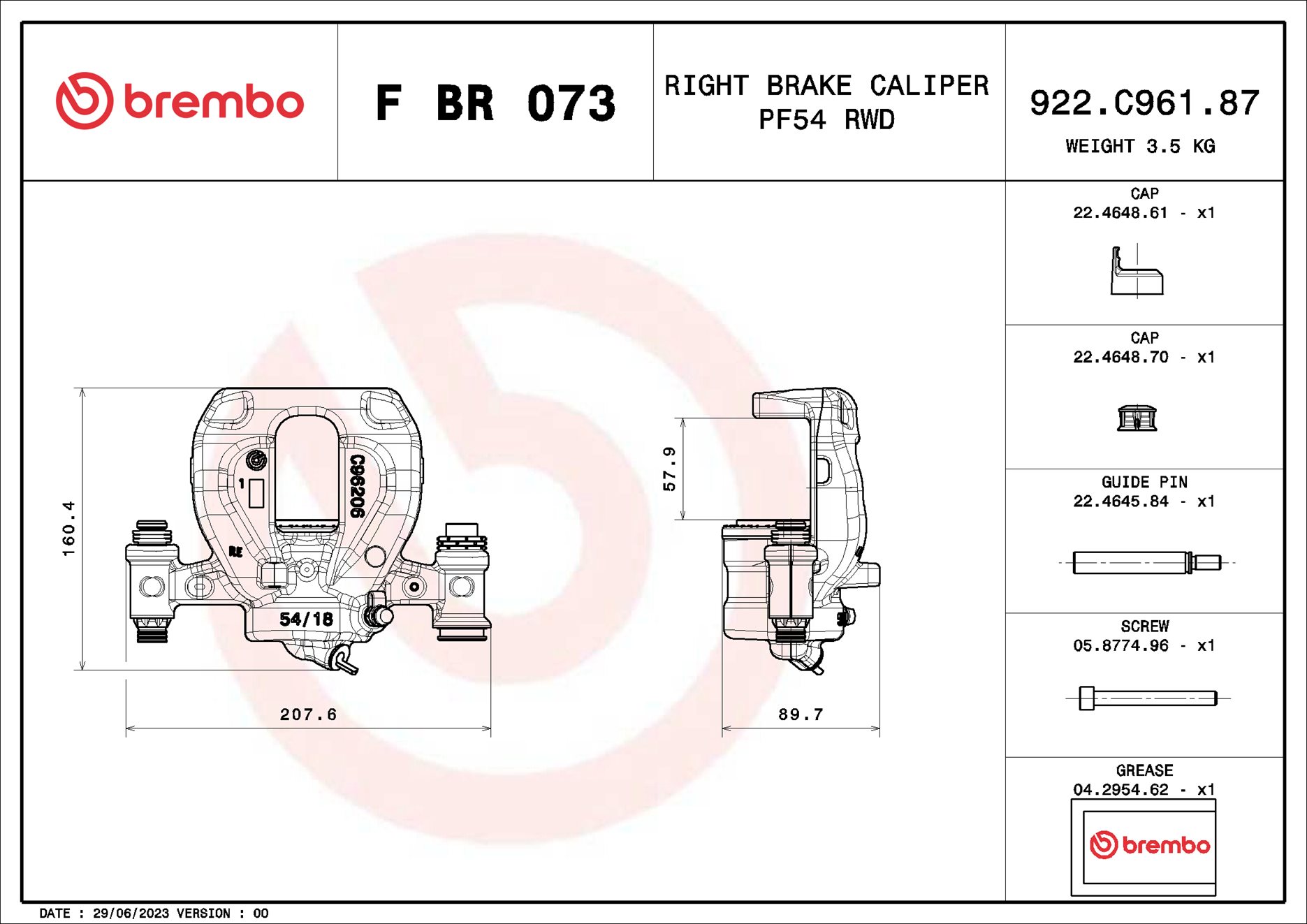 Étrier de frein BREMBO F BR 073