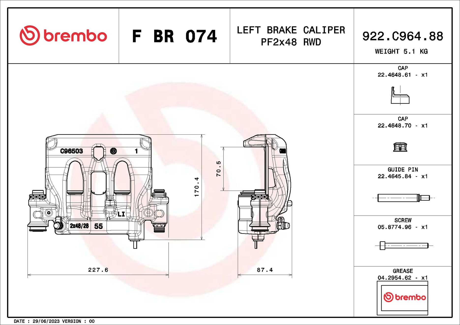 Étrier de frein BREMBO ref. F BR 074