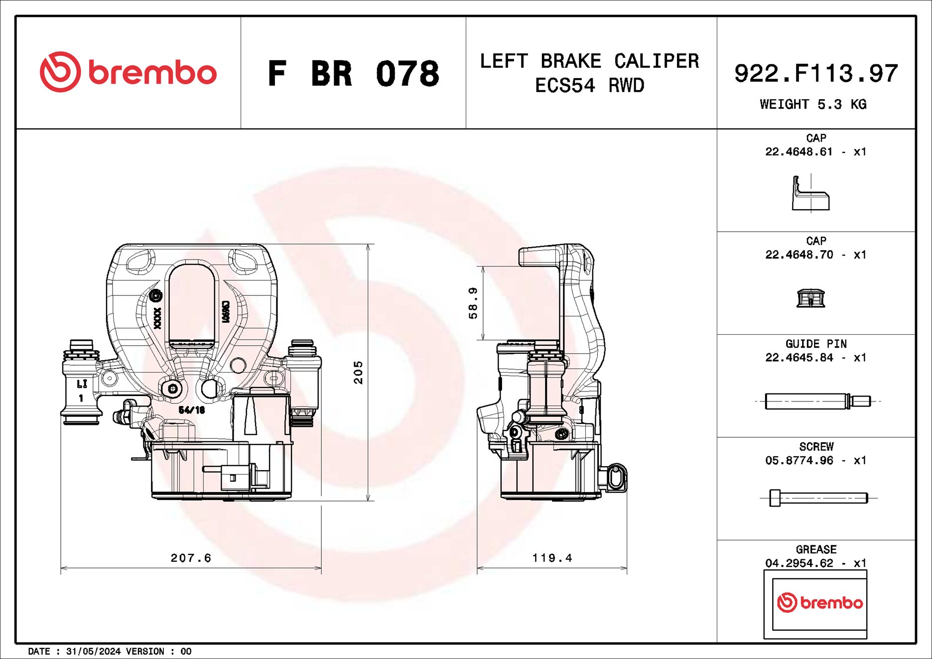 Pinza de freno BREMBO ref. F BR 078