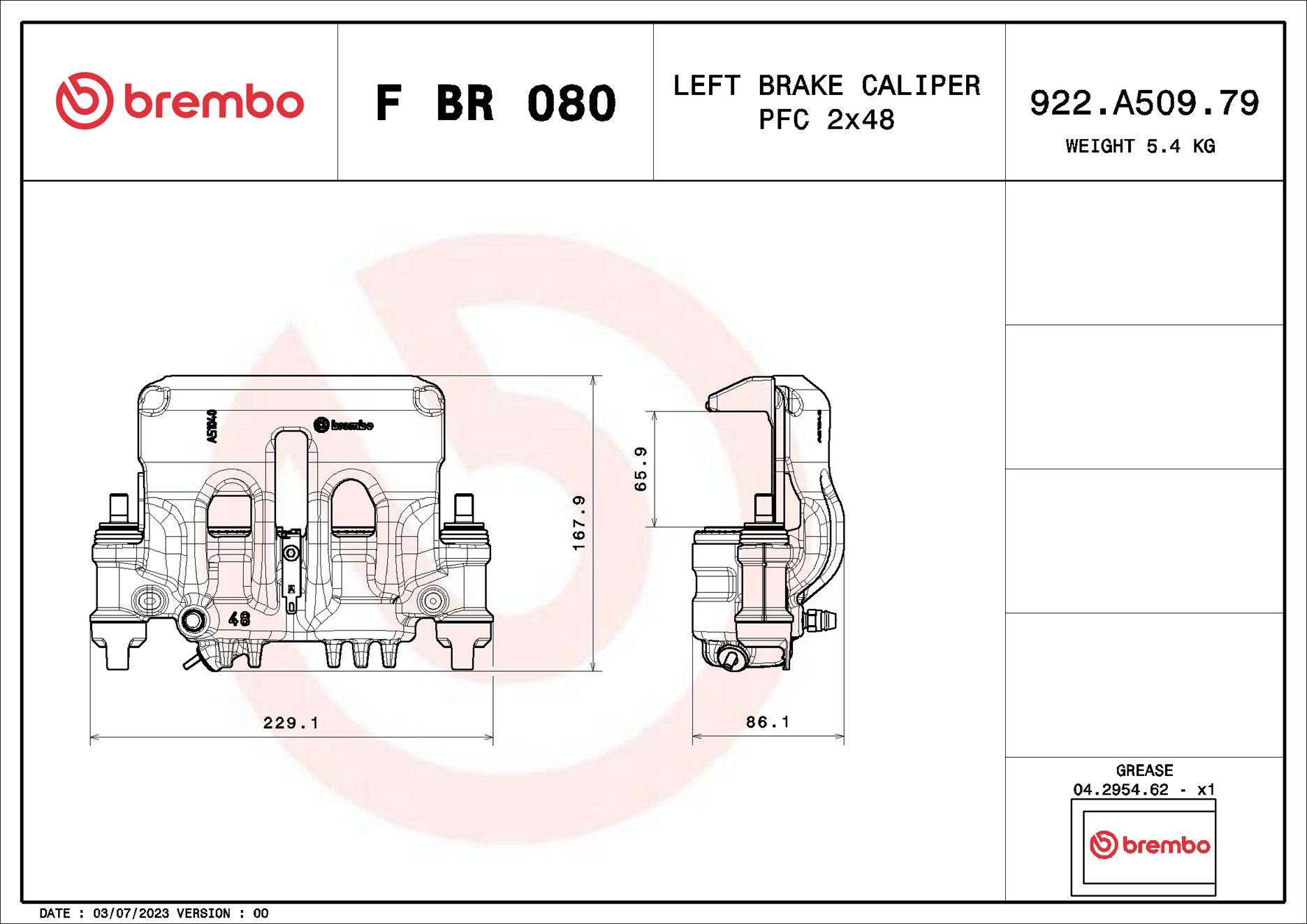 Pinza de freno BREMBO ref. F BR 080