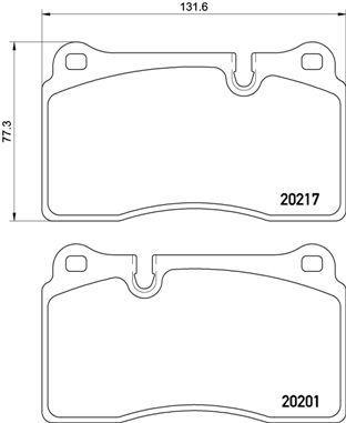 Jogo de 4 pastilhas de travão BREMBO ref. P 02 002
