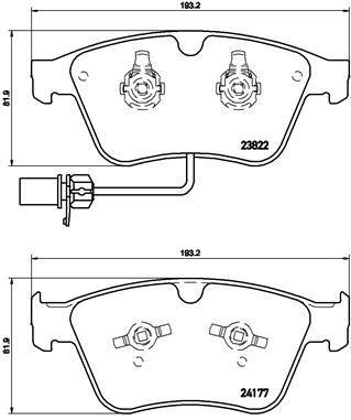 Jogo de 4 pastilhas de travão BREMBO ref. P 05 003