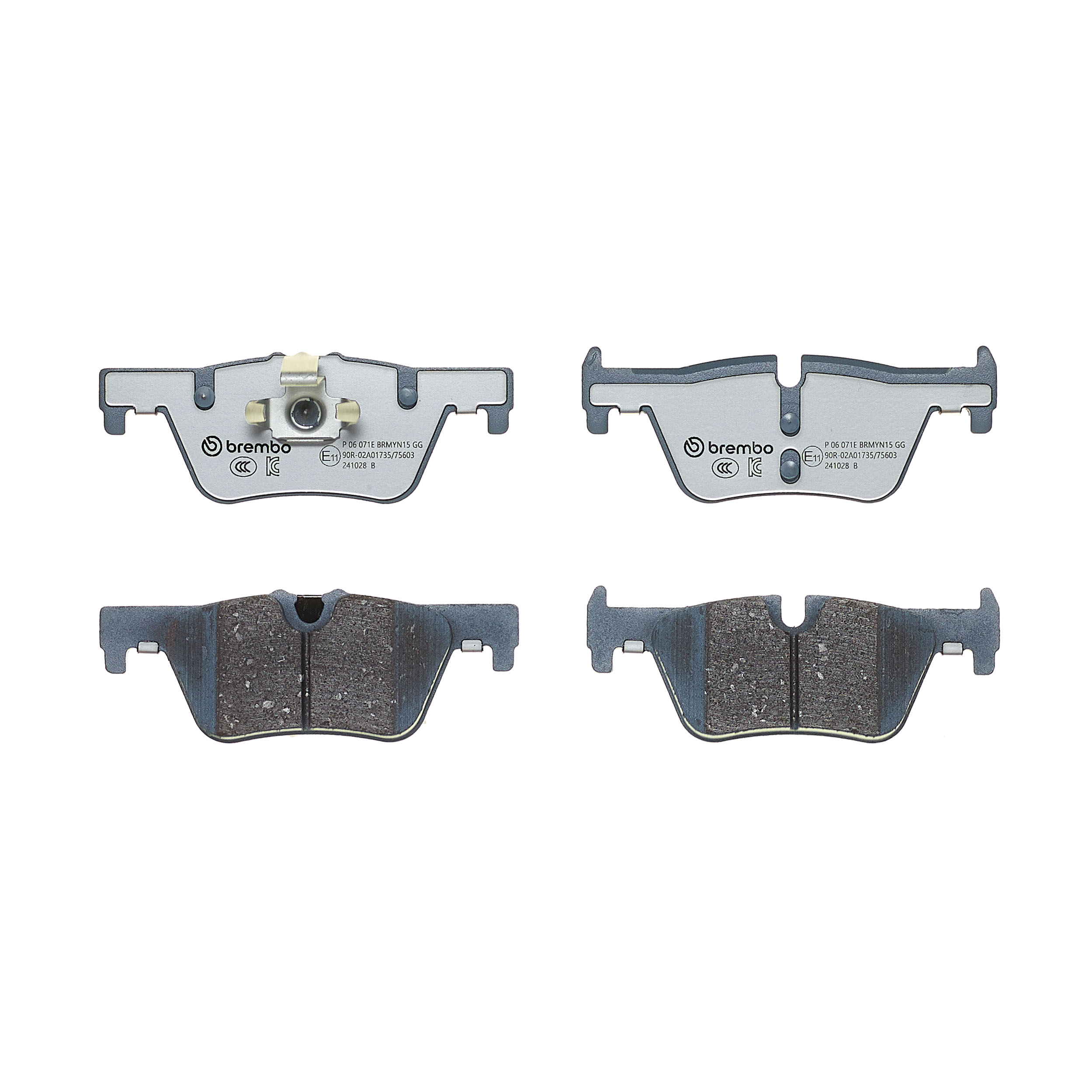 Jeu de 4 plaquettes de frein BREMBO ref. P 06 071E