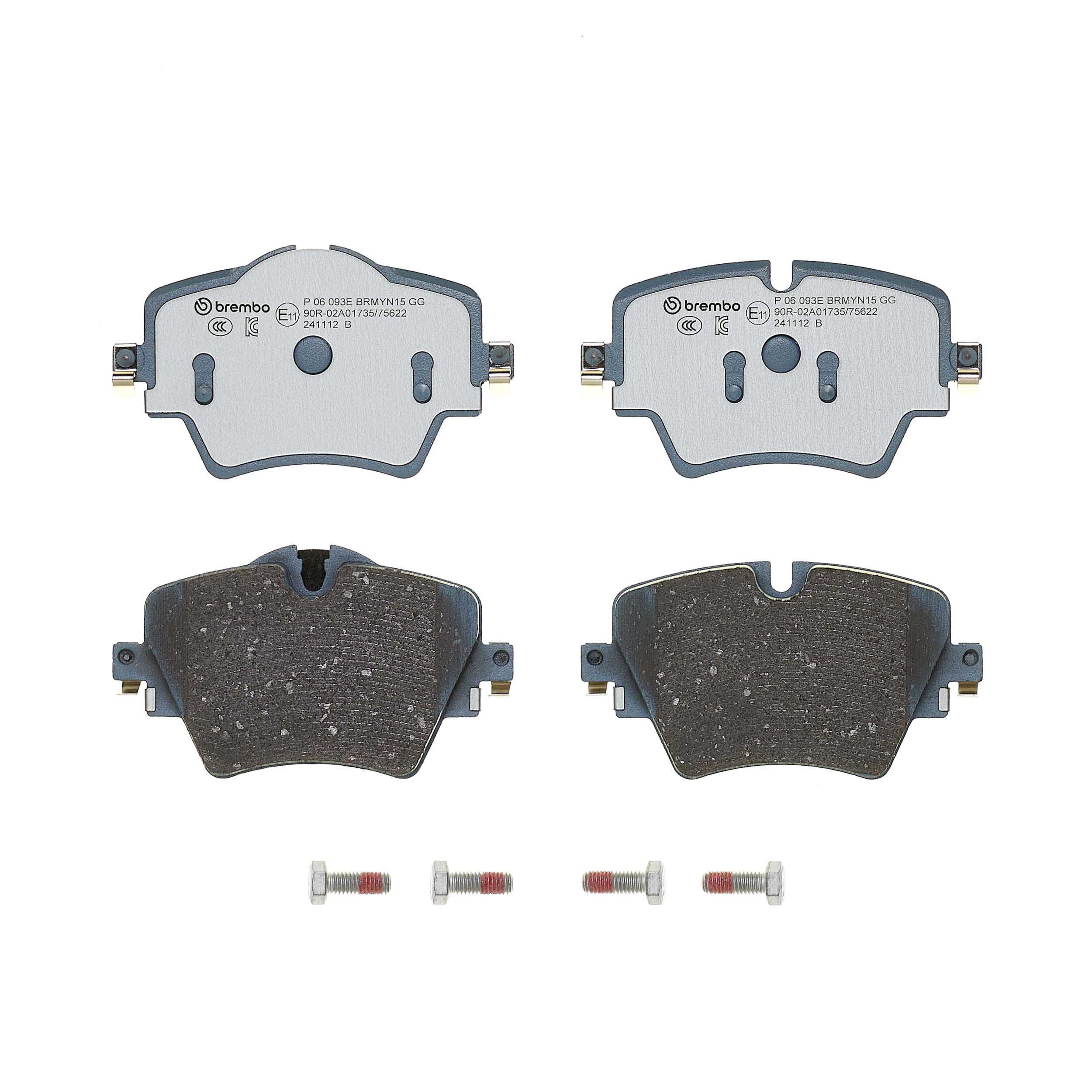 Jogo de 4 pastilhas de travão BREMBO ref. P 06 093E