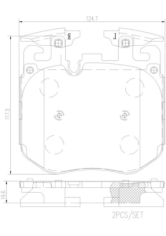 Jogo de 4 pastilhas de travão BREMBO P06106NX