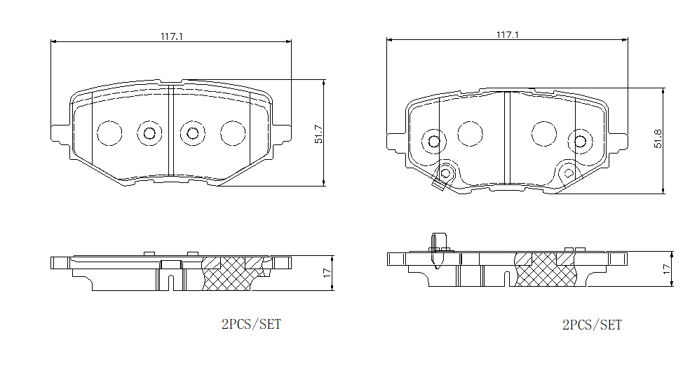 Jeu de 4 plaquettes de frein BREMBO ref. P 08 001E