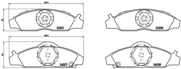 Jogo de 4 pastilhas de travão BREMBO ref. P 15 008