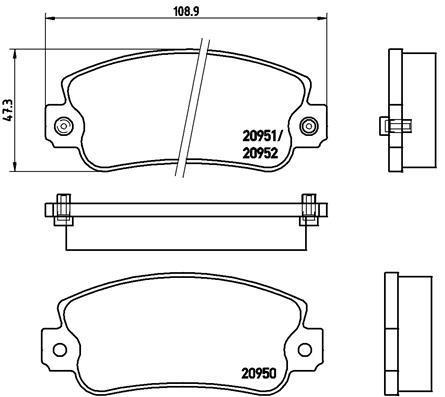 Jeu de 4 plaquettes de frein BREMBO ref. P 23 013