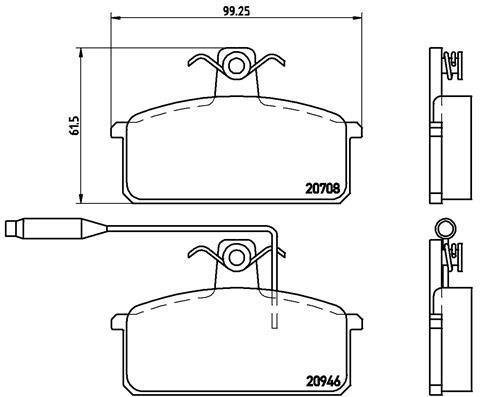Jeu de 4 plaquettes de frein BREMBO ref. P 23 024