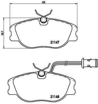 Jogo de 4 pastilhas de travão BREMBO ref. P 23 041