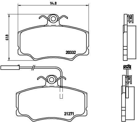 Jeu de 4 plaquettes de frein BREMBO ref. P 23 048