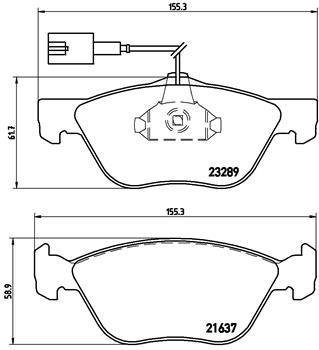 Jeu de 4 plaquettes de frein BREMBO ref. P 23 077