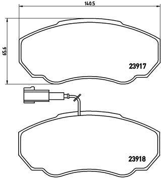 Jogo de 4 pastilhas de travão BREMBO ref. P 23 091