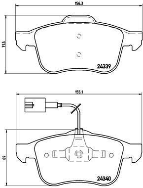 Jogo de 4 pastilhas de travão BREMBO ref. P 23 103