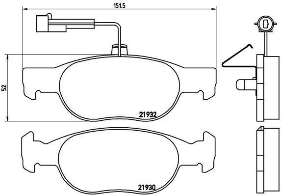 Jogo de 4 pastilhas de travão BREMBO ref. P 23 113