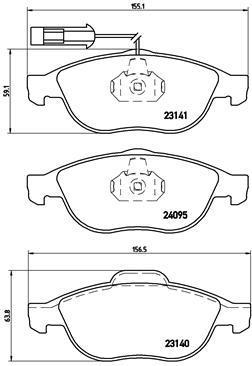 Jogo de 4 pastilhas de travão BREMBO ref. P 23 114
