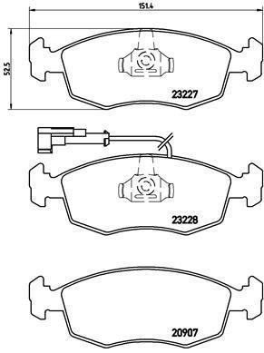 Jogo de 4 pastilhas de travão BREMBO ref. P 23 121