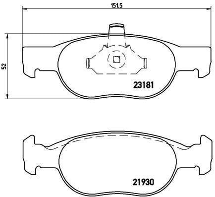 Jogo de 4 pastilhas de travão BREMBO ref. P 23 125