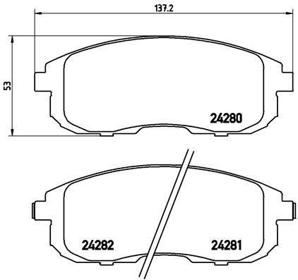 Jogo de 4 pastilhas de travão BREMBO ref. P 23 126